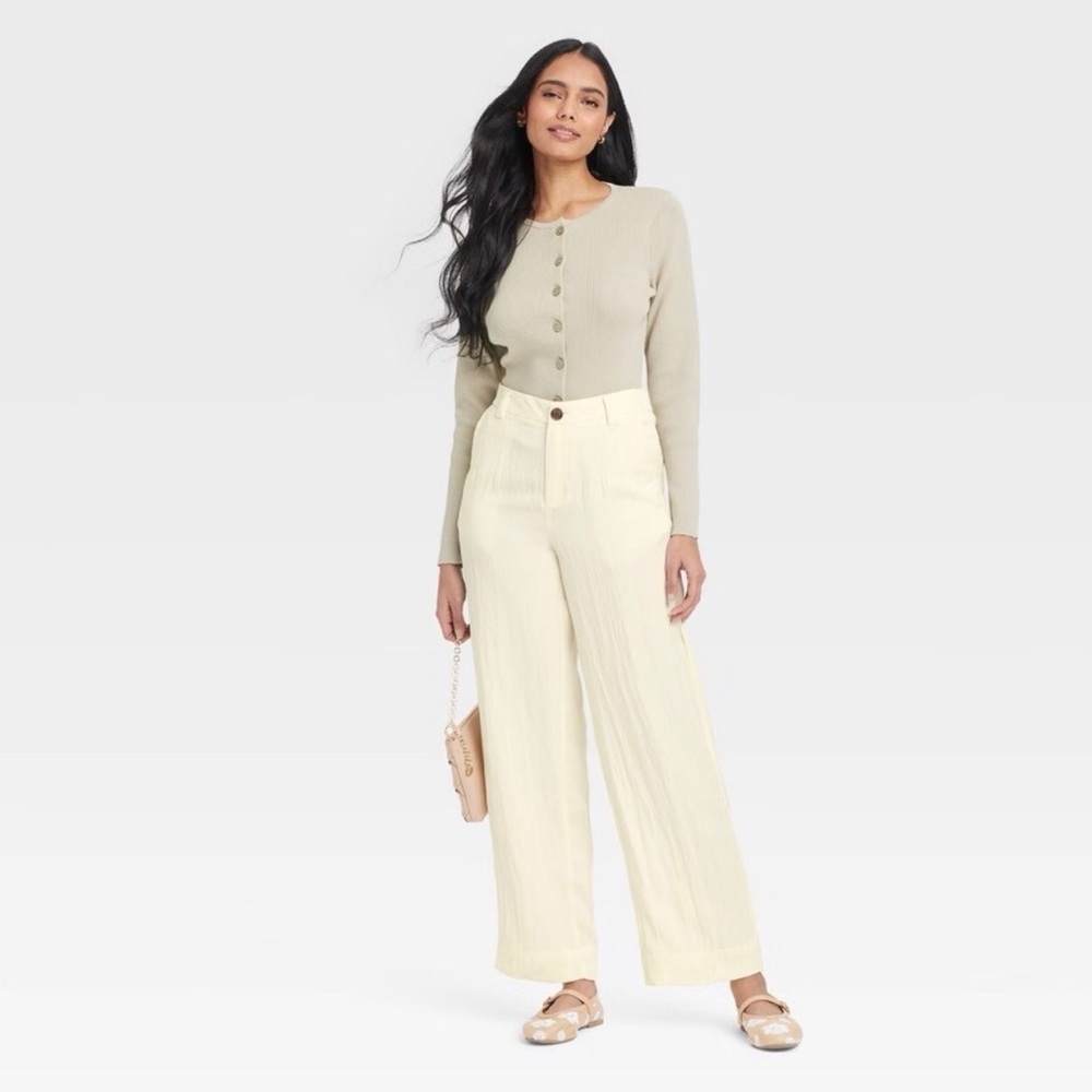 Creamer Cream Wide Leg Pants